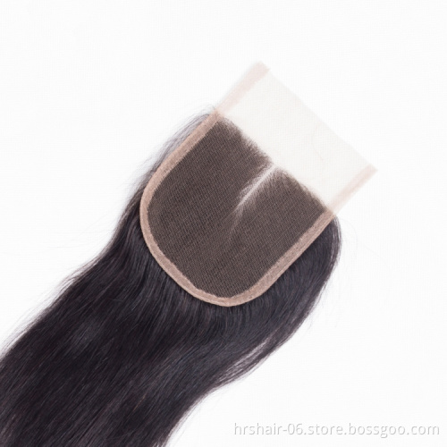 brazilian virgin human hair bundles with 4x4  lace closure 8-22inch lace front closure in stock
